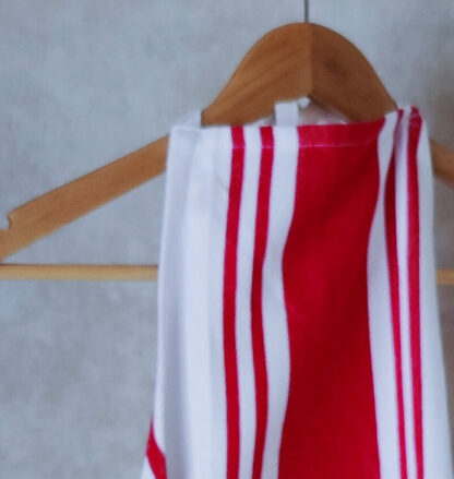 Red Black Cotton Striped Apron Set - Image 3